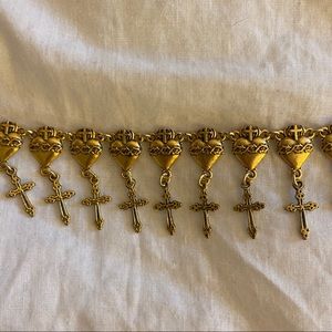 antique sacred heart choker necklace